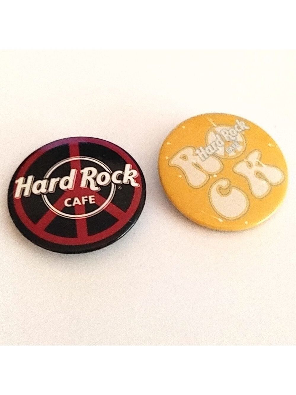 FUN Hard Rock Cafe Pins Lot of 2 Hippie 60s Style